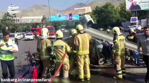 تصادف در بزرگراه چمراه تهران