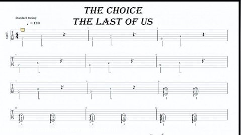 ( نت و تبلچر ) اهنگ بازی  the last of us (The choice ) _ آموزش گیتار