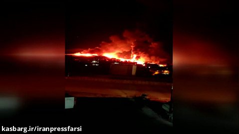 آتش سوزی تانکر حامل سوخت مازوت در حسین آباد سنندج