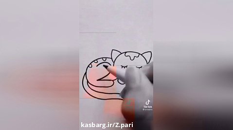 نقاشی گربه ی ساده و زیبا