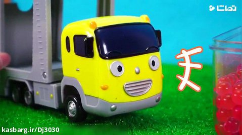 بازی ماشین اسباب بازی : کامیون حمل توپ های رنگی و اتوبوس های کوچولو