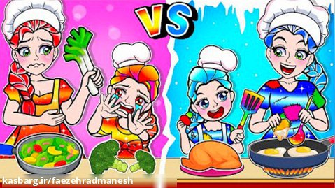 مسابقه آشپزی - کارتون عروسک های کاغذی