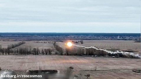 لحظه اصابت یک موشک دوش پرتاب پدافندی شلیک شده توسط نیروهای اوکراینی