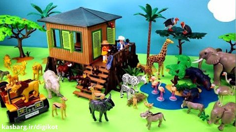 بازی با اسباب بازی خانه عروسکی مدل مزرعه/قسمت 26/کلبه جدید در کنار حیوانات