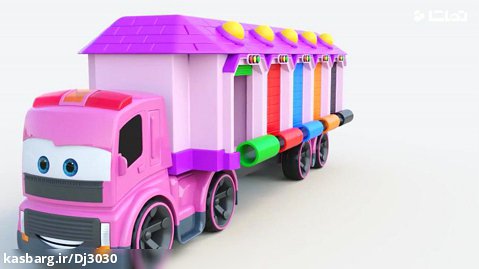 ماشین های بازی رنگی : کامیون بزرگ ماشینها , آتش نشانی , آمبولانس , اتوبوس مدرسه