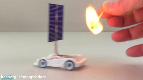 به حرکت درآوردن ماشین اسباب بازی به کمک پنل خورشیدی