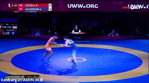 فینال كشتی آزاد قهرمانی آسيا 79 کیلوگرم مدال طلا برای علی سوادكوهی