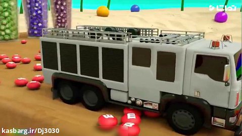 کارتون ماشین های رنگی : آتش نشانی - پلیس - تریلی