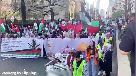 تظاهرات همبستگی با قدس و فلسطین در شهر شیکاگو - آمریکا