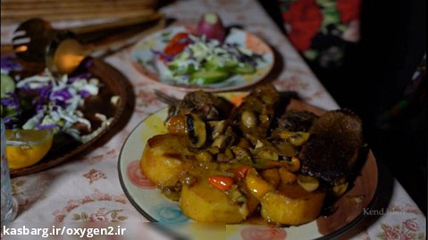 طرز تهیه خوراک زبان به سبک روستایی با سبزیجات تازه