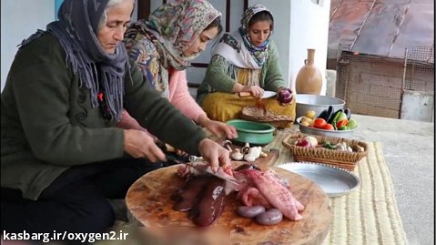 آموزش خوراک جگر، قلب و قلوه بره در روستای سادج