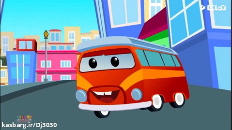 کارتون شهر ماشین ها و ماشین بازی یادگیری اعداد یک تا ده با اتوبوس قرمز