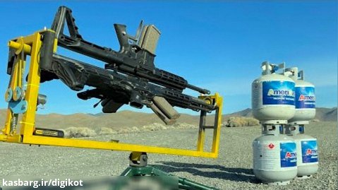 ساخت مسلسل گاتلینگ با اسلحه AR-15/شلیک به کپسول های گاز