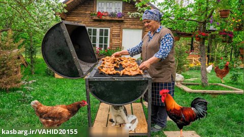 برنامه زندگی روستایی - آشپزی در طبیعت قسمت 70 - کباب مرغ دودی باربیکیو