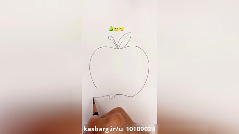آموزش نقاشی زیبا سیب