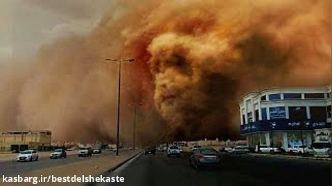 طوفان ترسناک در عربستان _ طوفان گردوغبار مهیب و  وحشتناک