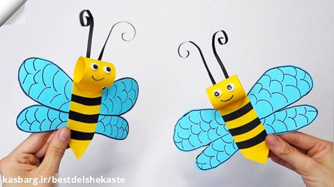 کاردستی آسان برای کودکان - زنبور کاغذی - آموزش ساخت کاردستی