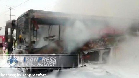 آتش گرفتن دو دستگاه اتوبوس در مرکز فلسطین اشغالی