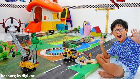 بازی ماشین اسباب بازی - ساخت شهر با اسباب بازی های پُلی موبیل