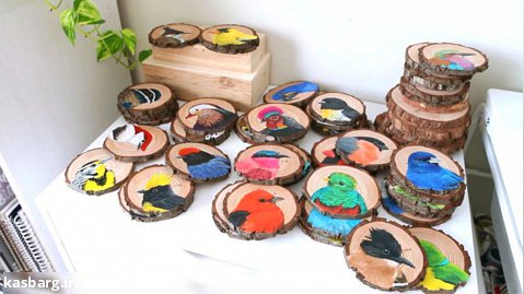 چالش 100 روزه نقاشی پرندگان روی چوب - مجله اینترنتی ایدیاتو