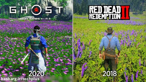 مقایسه گرافیک و جزئیات و فیزیک در بازی Red Dead Redemption 2 و Ghost of Tsushima