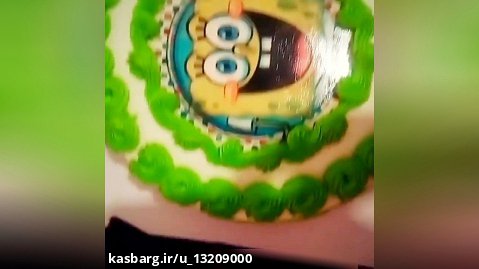 کیک تولد من با عکس باب اسفنجی