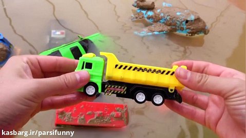 کارتون | لگو بازی | وسایل نقلیه ساخت به دنبال اسباب بازی ماشین زیرزمینی