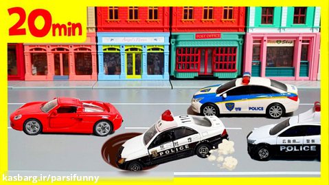 کارتون | لگو بازی | ماشین پلیس در حال تعقیب l 20 دقیقه نمایش مداوم ماشین پلیس