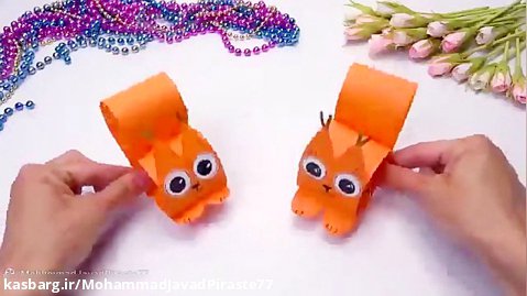 کاردستی آسان - سنجاب کاغذی - اسباب بازی های کاغذی آسان
