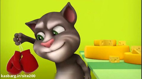 انیمیشن گربه سخنگو - تام سخنگو - آشپزی از دل - کارتون برای کودکان