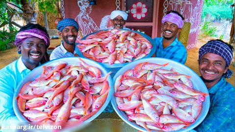 درست کردن خوراک ماهی با ۴۰ کیلو ماهی قرمز | آشپزی روستایی (قسمت 45)