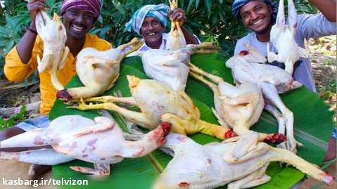 پخت یک دیگ بزرگ خوراک مرغ برای اهالی روستا | آشپزی روستایی (قسمت 21)