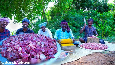 پخت خوراک گوشت گوساله برای اهالی روستا | آشپزی روستایی (قسمت 46)