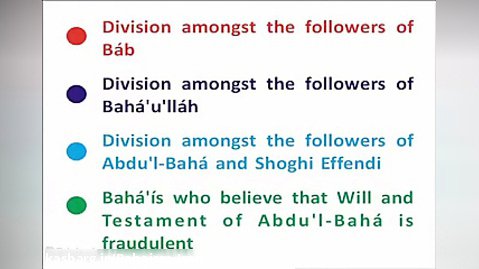Division among the followers of Bab and Bahaullah
