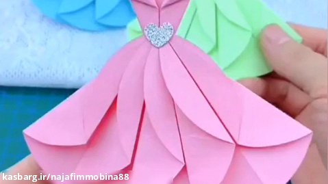 آموزش کادستی ، ساخت لباس مجلسی زیبا با کاغذ