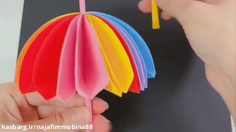 آموزش ساخت کاردستی چتر رنگی رنگی