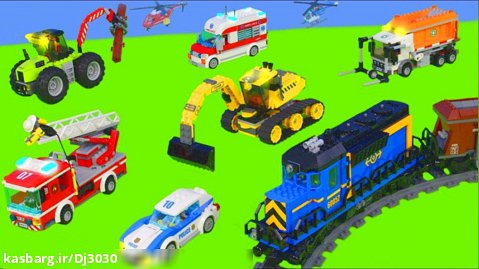 کامیون اسباب بازی، جرثقیل تراکتور - اسباب بازی بیل مکانیکی برای بچه ها