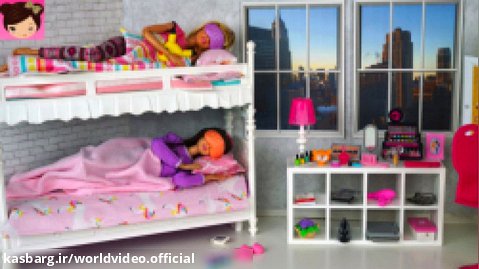 عروسک بازی دخترانه-عروسک باربی- اسباب بازی-اتاق خواب دو طبقه خواهران باربی