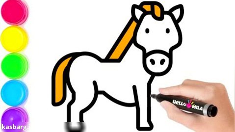 آموزش نقاشی به کودکان - نقاشی آسان اسب