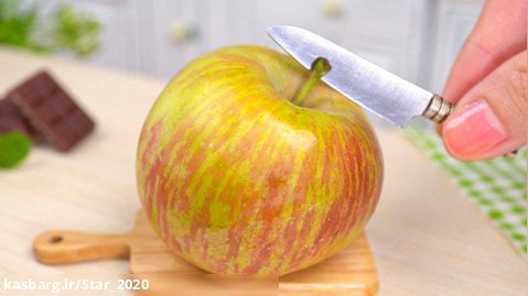 درست کردن آسان کیک سیب مینیاتوری در 1 دقیقه | کیک مینیاتوری خوشمزه برای پاییز