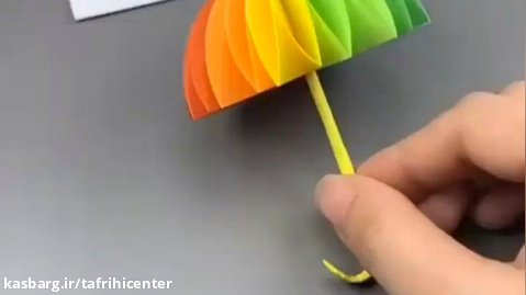 آموزش درست کردن چتر رنگی با کاغذ رنگی