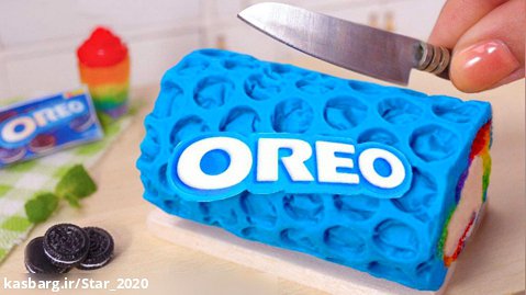 تزیین کیک مینیاتوری شگفت انگیز OREO ، طرز تهیه کیک رولی