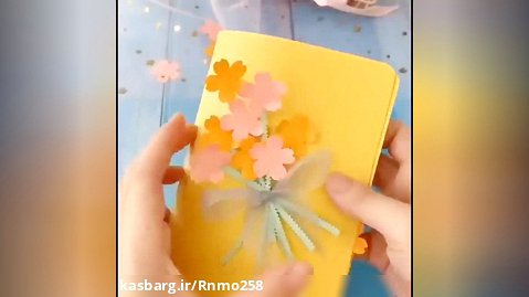 کارت پستال گل درست کن