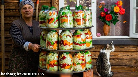 برنامه زندگی روستایی - آشپزی در طبیعت قسمت 100 - ترشی کلم با سبزیجات