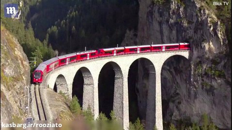 طولانی ترین قطار مسافربری دنیا در سوییس با 100 واگن و به طول 1910 متر