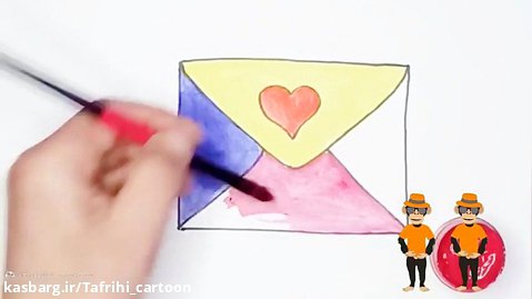 نقاشی پاکت برای کودکان  - آموزش نقاشی ساده کودکان