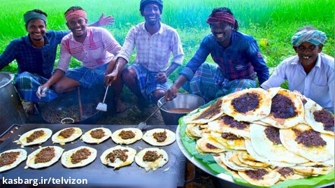 پخت خوراک خیابانی هندی با گوشت و له شده گوسفندی | آشپزی روستایی (قسمت 89)
