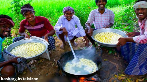 درست کردن یک دسر جالب هندی با شیر گاو | آشپزی روستایی (قسمت 66)