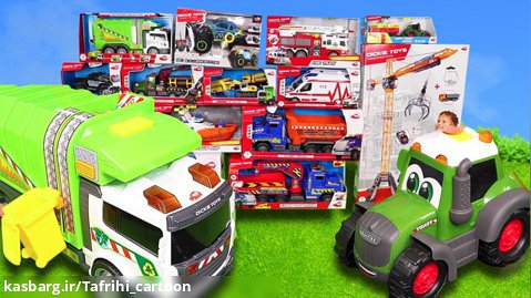 اسباب بازی های کودکانه / کامیون زباله سبز و تراکتور مزرعه/ اسباب بازی کودکان