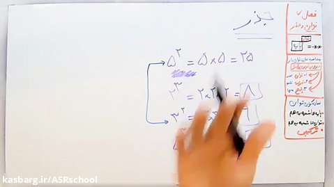 آموزش ریاضی هفتم - فصل هفتم توان و جذر - بخش پنجم